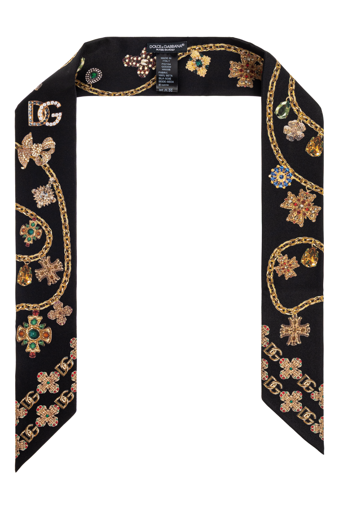スカーフ Dolce & Gabbana FW25 FOULARD 90X90 (FN090R GDC7AHA5QX) Black Silk scarf Dolce & Gabbana - Vitkac France